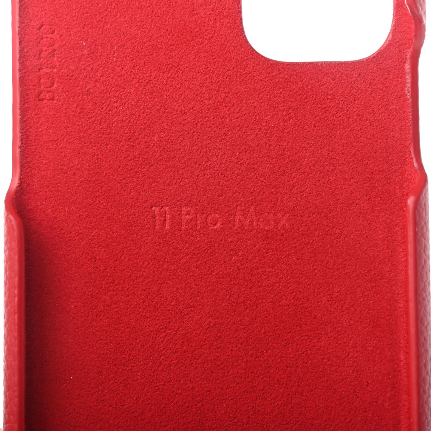 Calfskin Monogram iPhone 11 Pro Max Bumper Scarlet