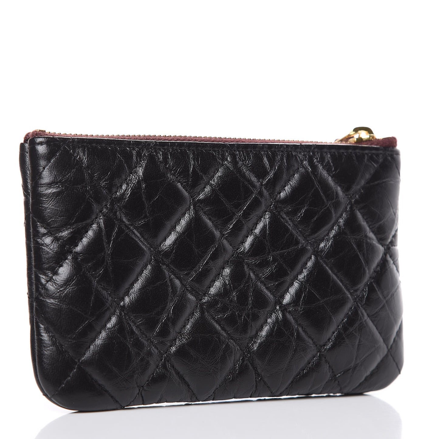 Aged Calfskin Quilted Small Reissue Cosmetic Case Black