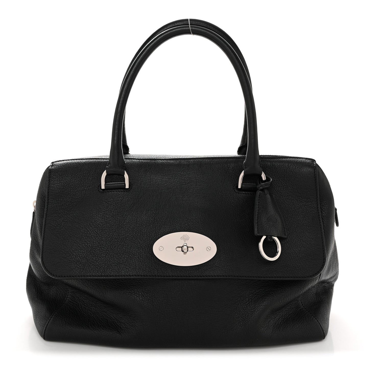 Glossy Goatskin Medium Del Rey Satchel Black