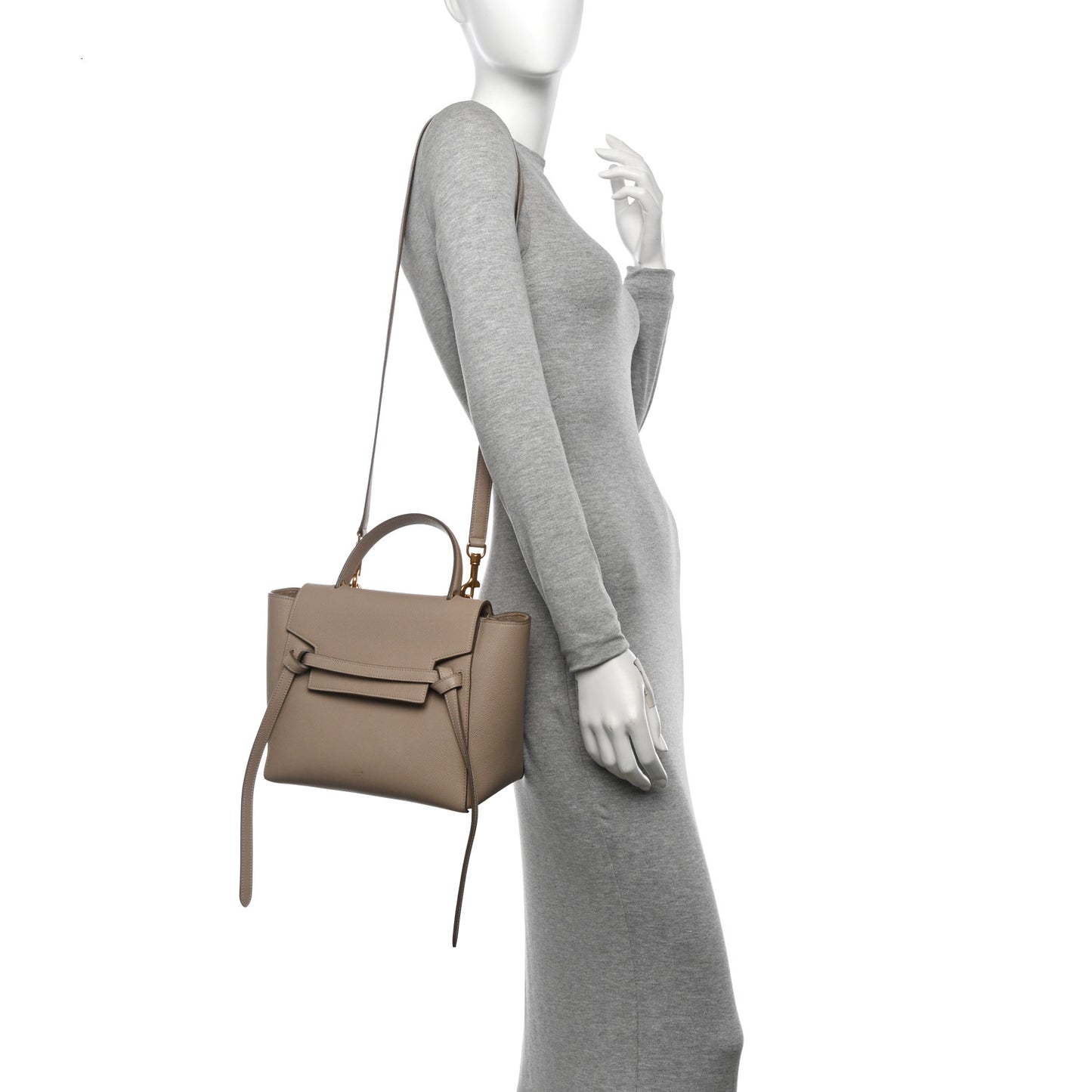 Grained Calfskin Micro Belt Bag Light Taupe