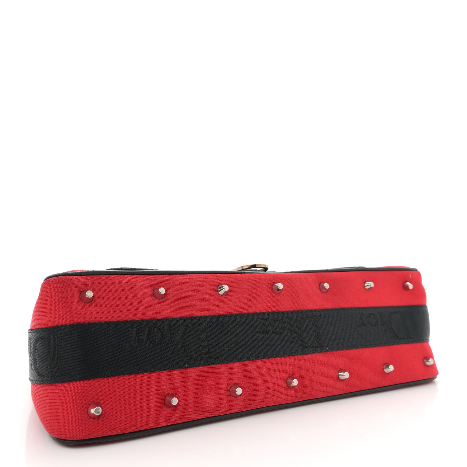 Christian Dior Silk Jersey Crystal Hardcore Clutch Red 4 of 12