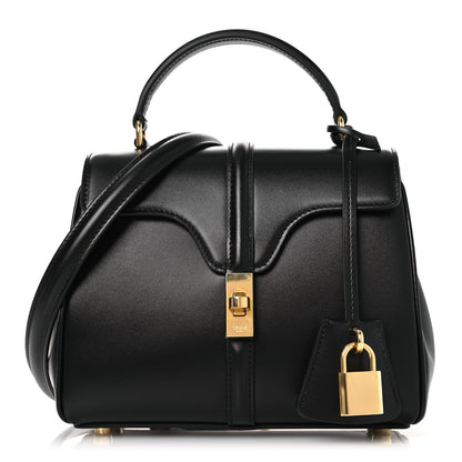 Celine Satinated Calfskin Mini 16 Top Handle Bag Black 1 of 10