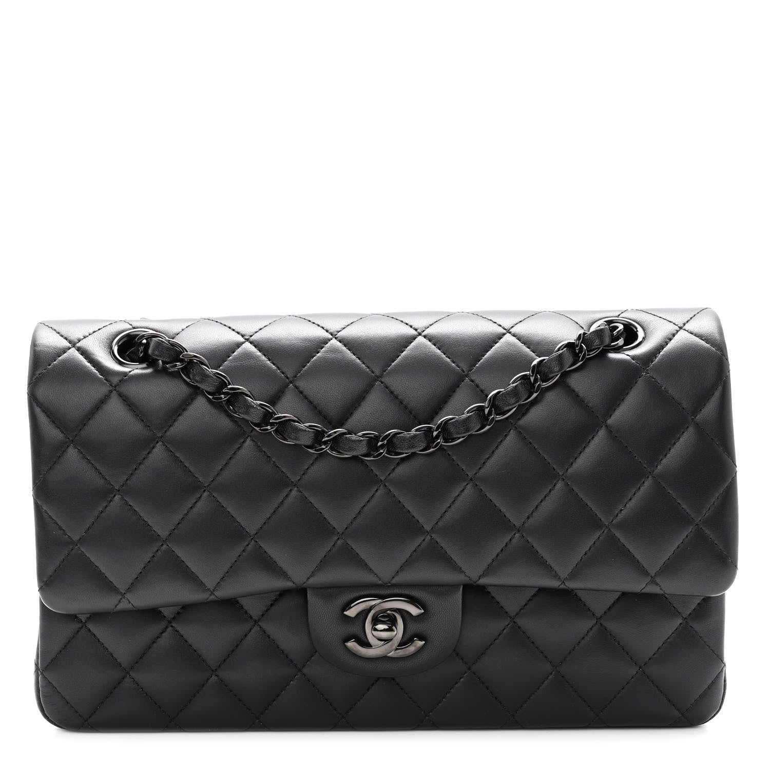 Chanel Lambskin Quilted Medium Double Flap So Black 1 of 10