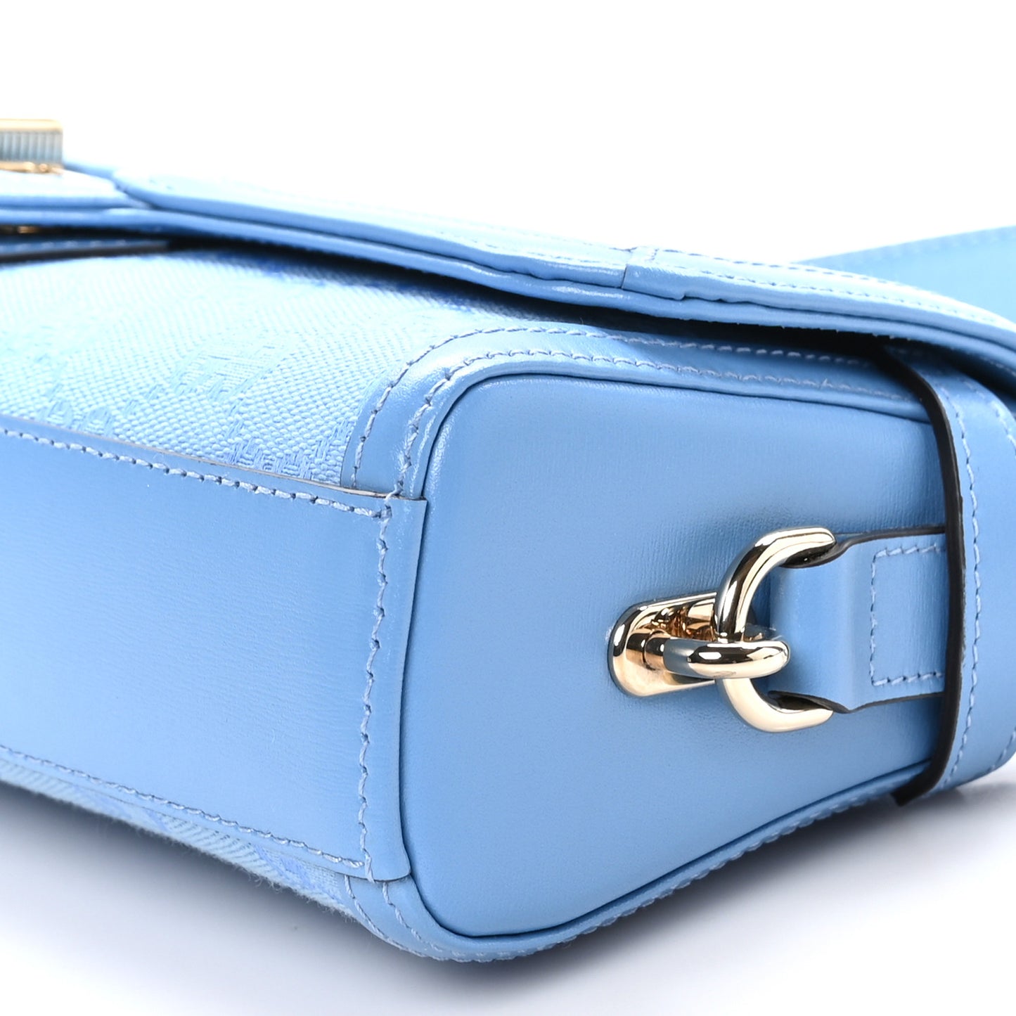 GG Monogram Textured Dollar Calfskin Small Luce Shoulder Bag Blue