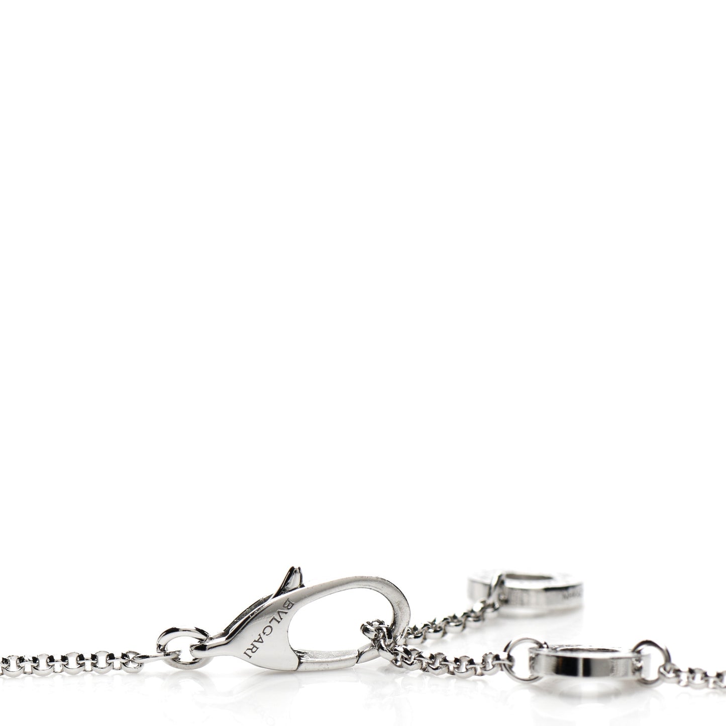 18K White Gold Diamond Small B.Zero1 Pave Pendant Necklace