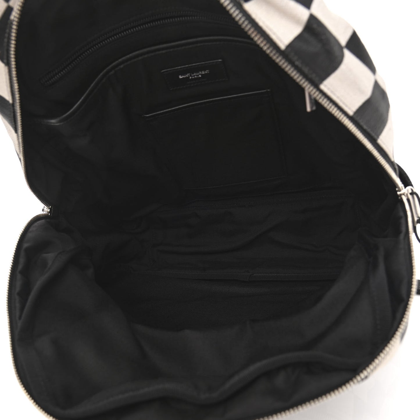 Calfskin Checked Print Nuxx Backpack Black White