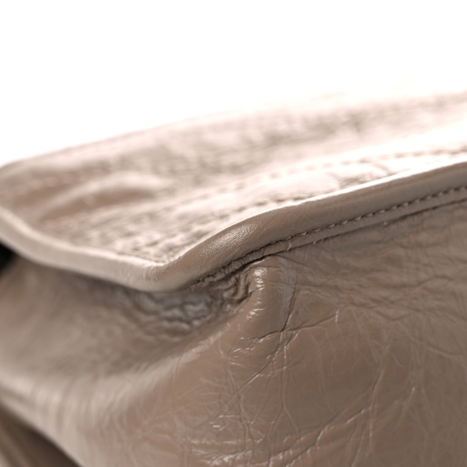 Saint Laurent Crinkled Calfskin Matelasse Monogram Medium Niki Chain Satchel Light Taupe 6 of 13