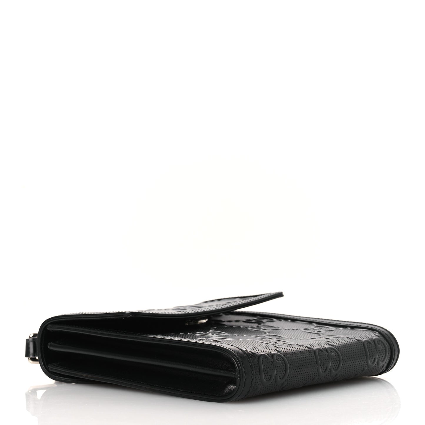 Calfskin GG Tennis Embossed Messenger Bag Black