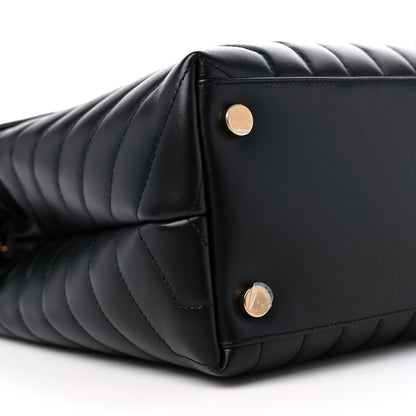 Saint Laurent Calfskin Y Quilted Monogram Large Loulou Chain Satchel Black 9 of 10