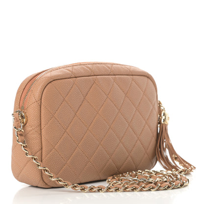 Chanel Caviar Quilted Coco Tassel Camera Case Beige 3 of 11