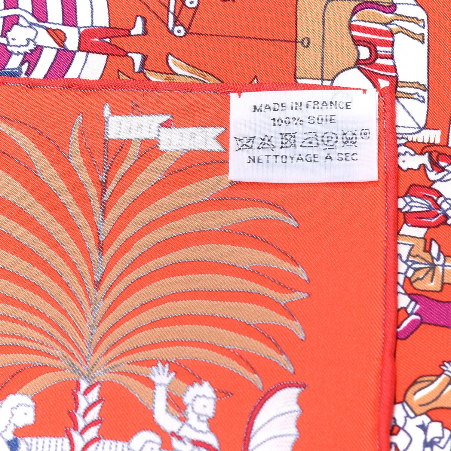 Hermes Silk Exposition Universelle Scarf 90 Rouge Creme Violet 3 of 4