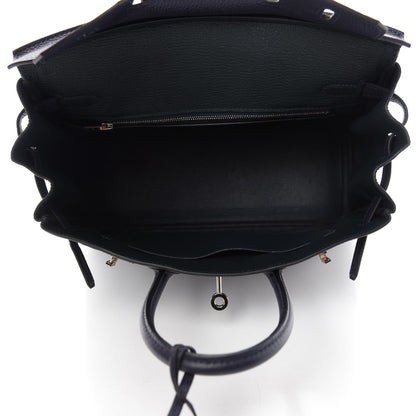 Hermes Togo Swift Officier Birkin 25 Bleu Nuit Vert Cypress 5 of 11