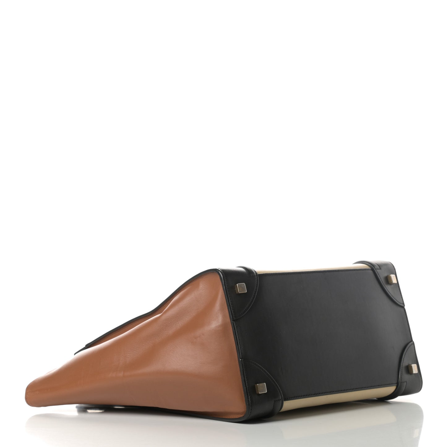 Satin Calfskin Suede Mini Tri-Color Luggage Seashell