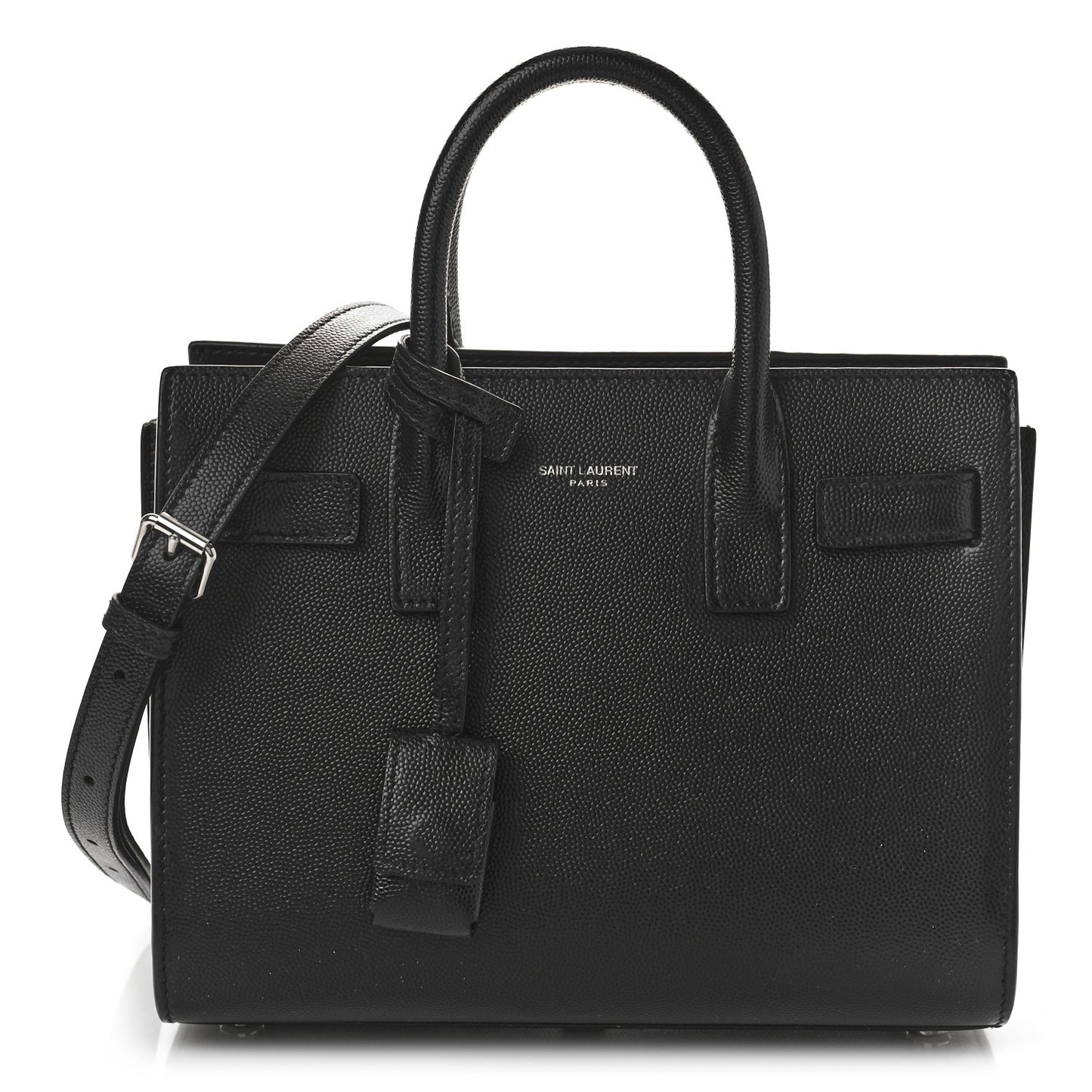 Grained Calfskin Nano Sac De Jour Black