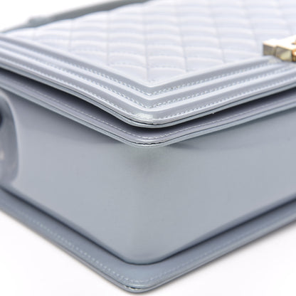 Chanel Iridescent Glazed Calfskin Quilted New Medium Boy Flap Light Blue 8 of 12