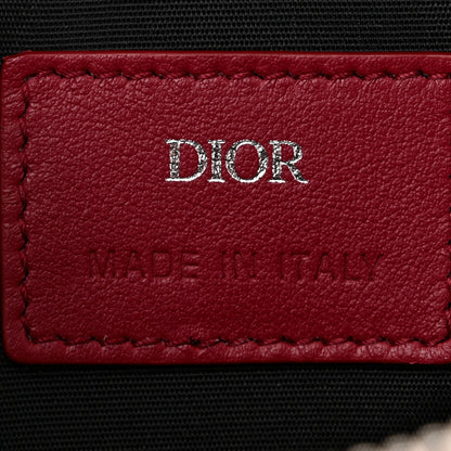 Christian Dior Calfskin Oblique Galaxy Perforated World Tour Messenger Pouch Red White 6 of 10