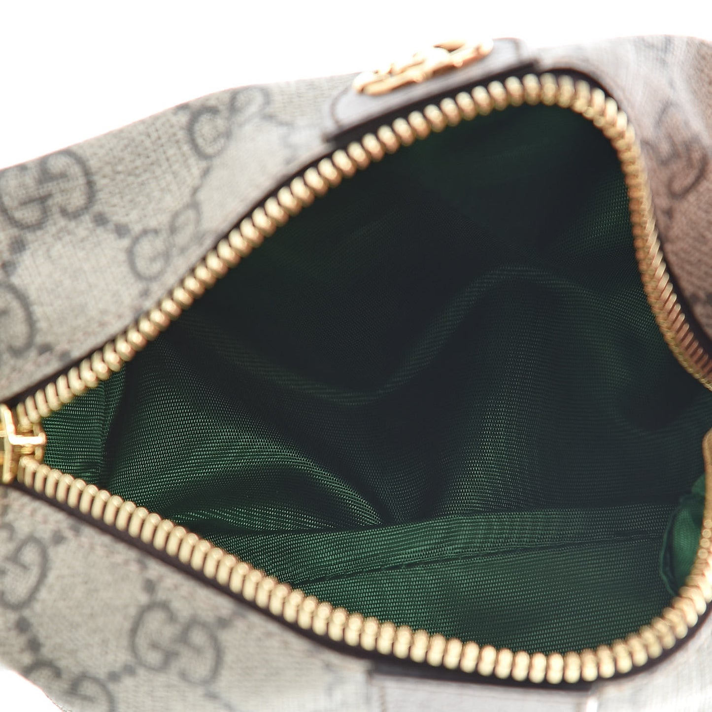 Soft GG Supreme Monogram Calfskin Small Ophidia Cosmetic Case Beige Ebony New Acero
