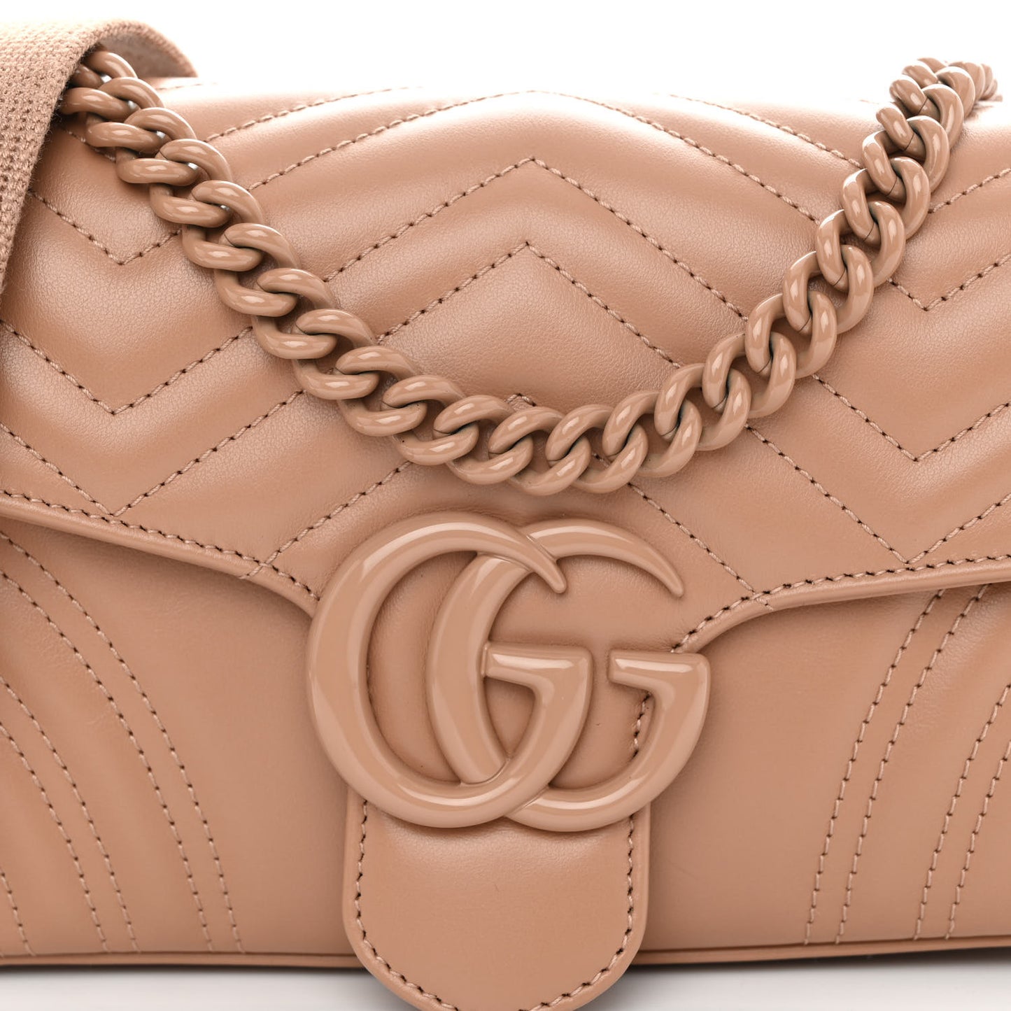 Calfskin Matelasse Monochrome GG Marmont Crossbody Shoulder Bag Camelia Winter Rose