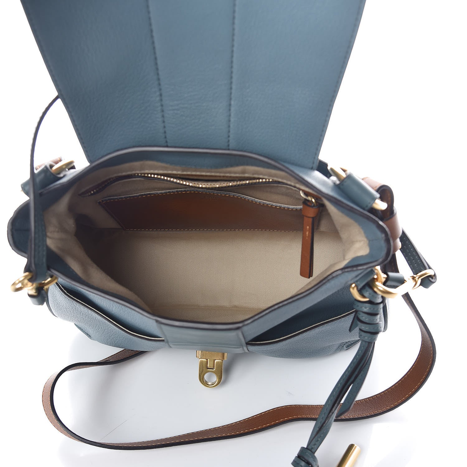 Chloe Grained Lambskin Calfskin Small Lexa Shoulder Bag Cloudy Blue 5 of 8