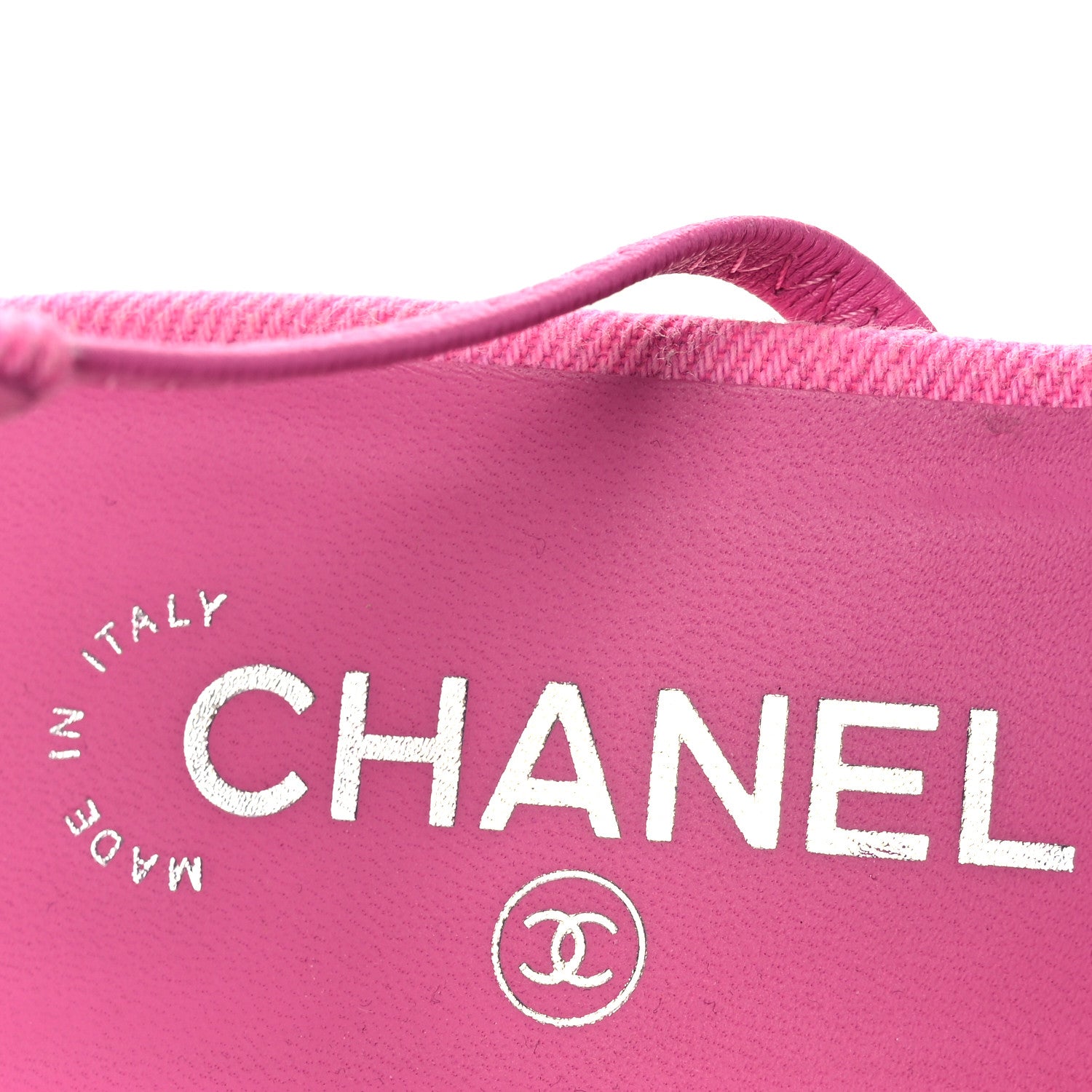 Chanel Denim Cap Toe CC Slingback Flat 40 Neon Pink 1778420