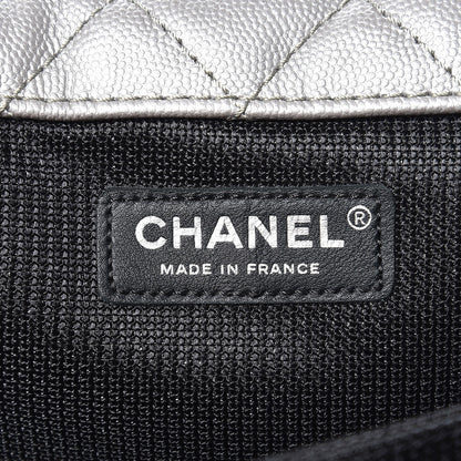 Chanel Metallic Caviar Quilted XXL Travel Flap Bag Silver 6 of 7