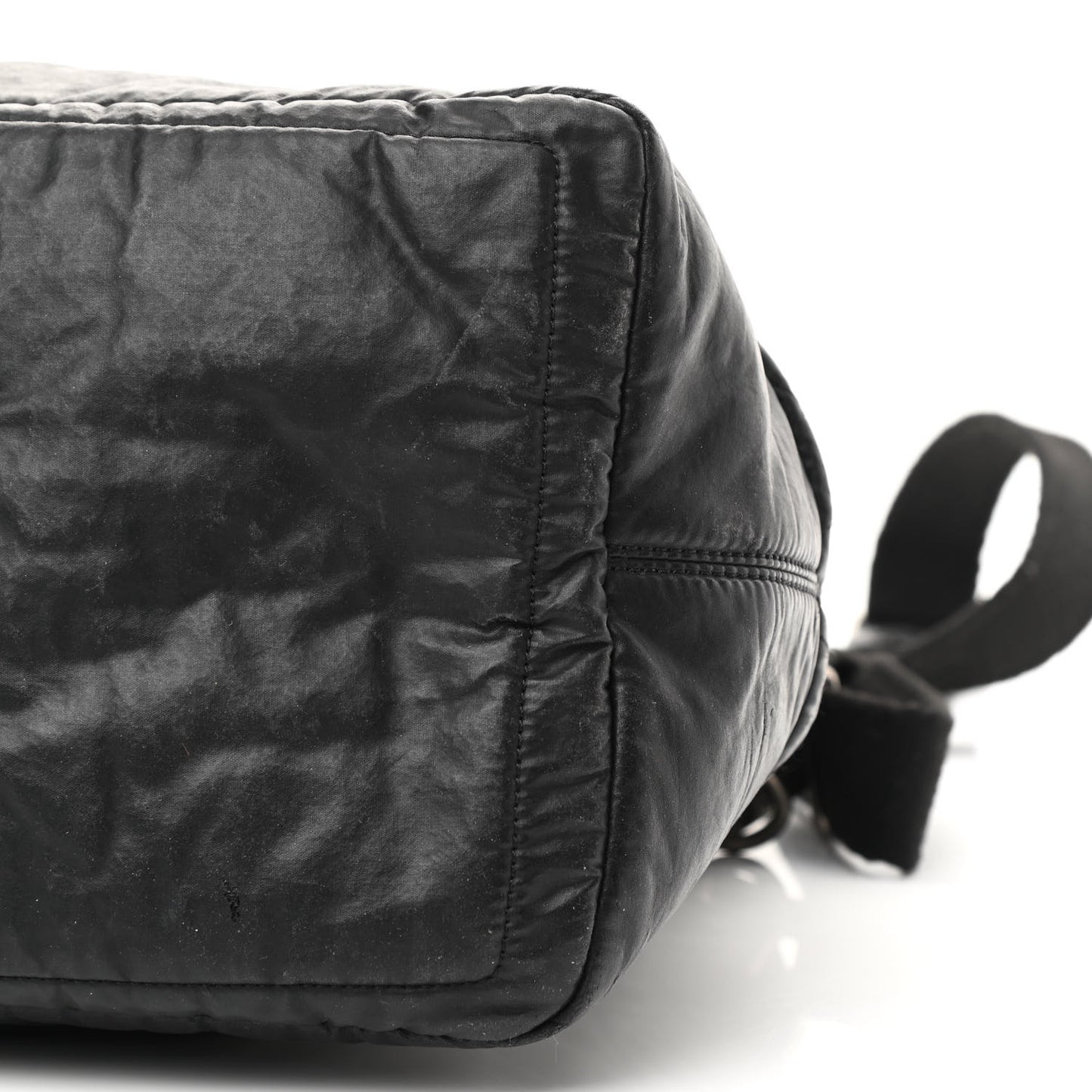 Coated Canvas Quilted Medium Garment Travel Bag Black
