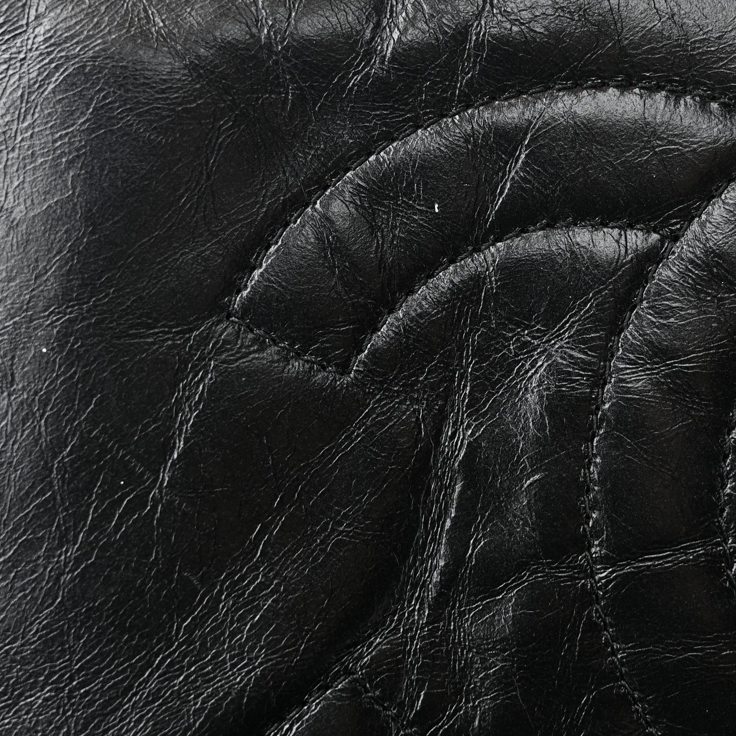 Glazed Calfskin Twisted Maxi Flap Black