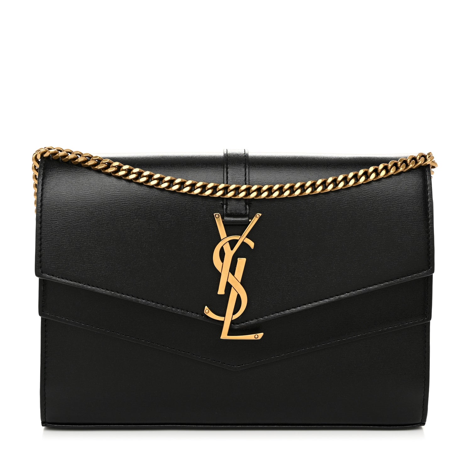 Smooth Calfskin Monogram Sulpice Chain Wallet Black