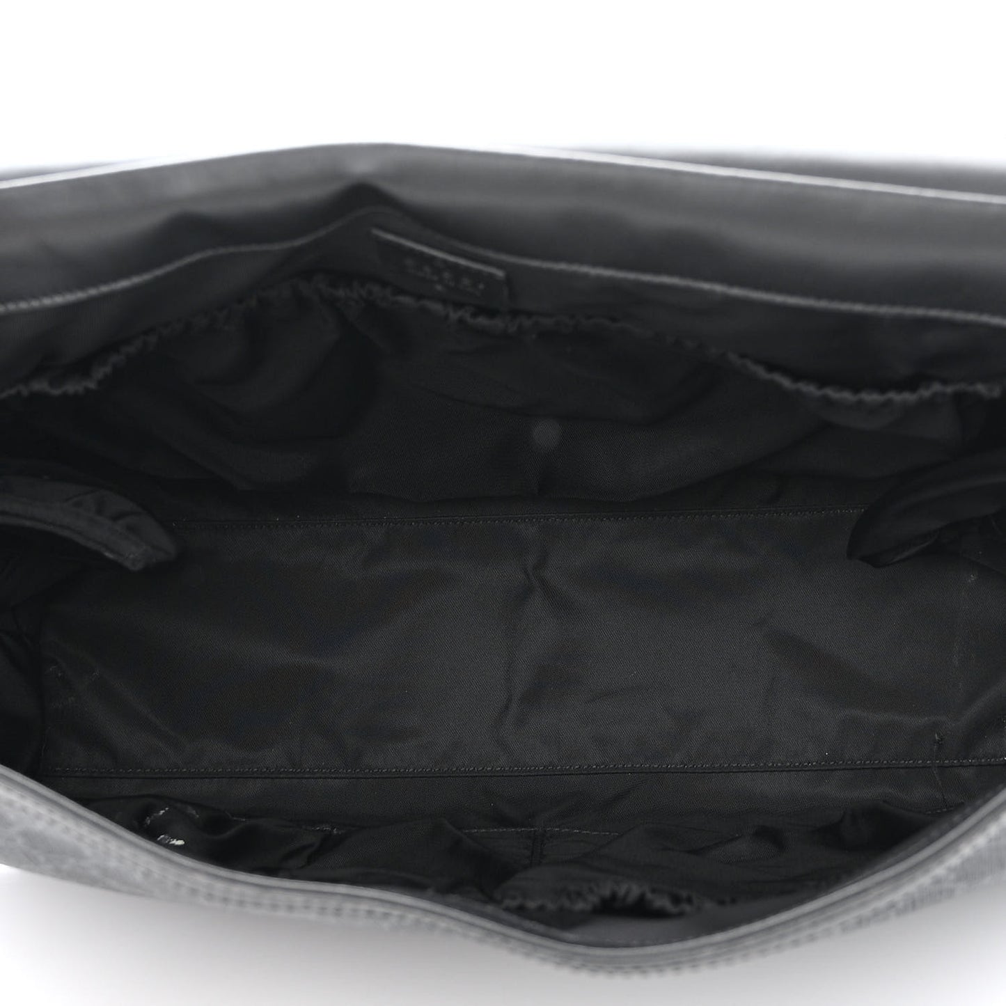GG Supreme Monogram Web Messenger Diaper Bag Black Grey