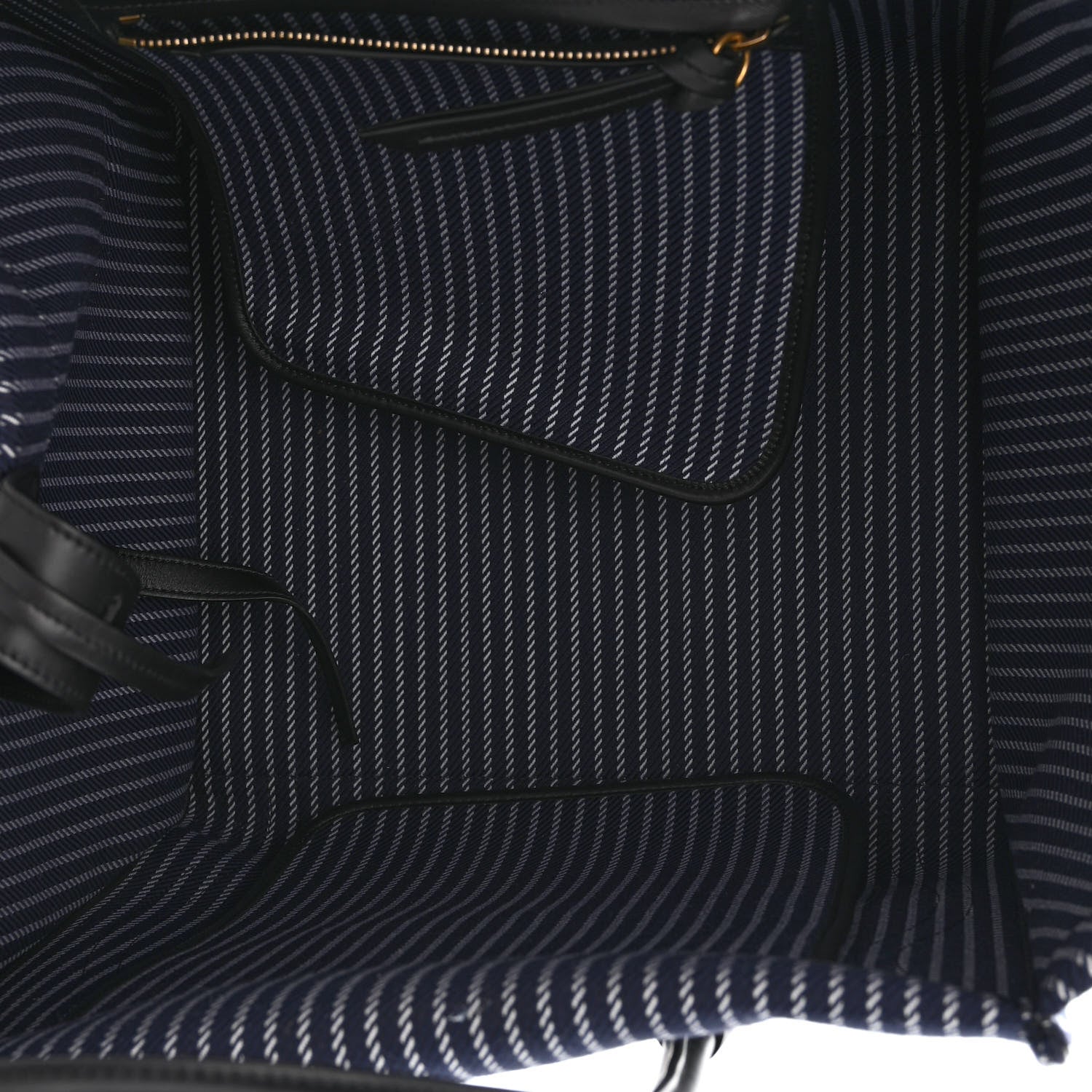 Celine Cotton Canvas Striped Medium Phantom Luggage Navy White 5 of 10