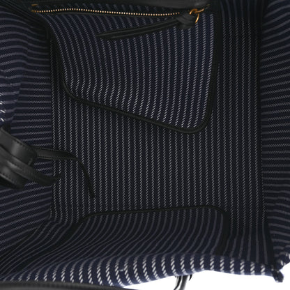 Celine Cotton Canvas Striped Medium Phantom Luggage Navy White 5 of 10