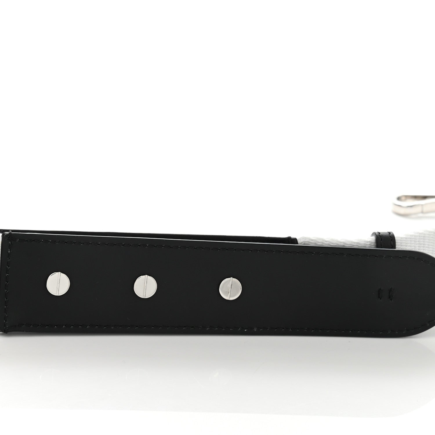 Fendi Canvas Calfskin FF 1974 Studded Strap You Black White 8 of 8