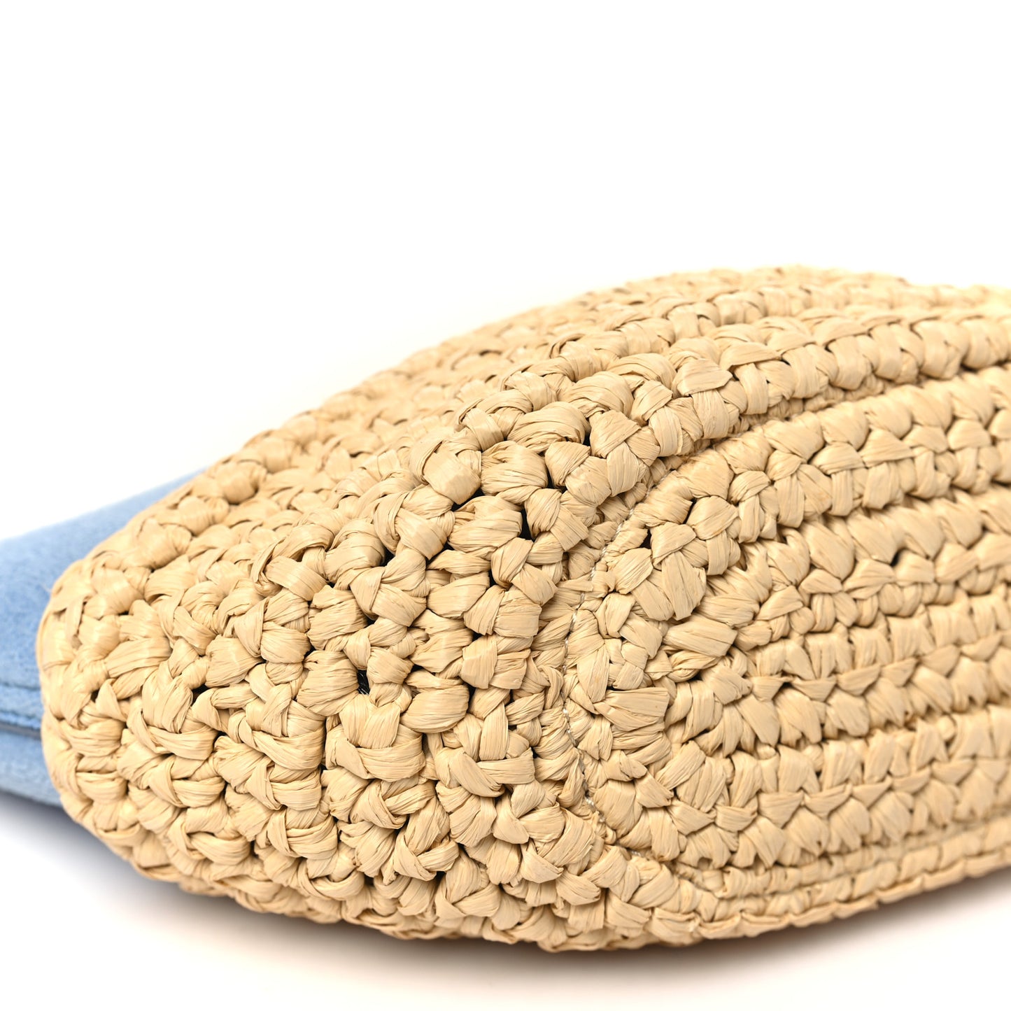 Shaggy Deer Raffia Mini Shoulder Bag Light Blue