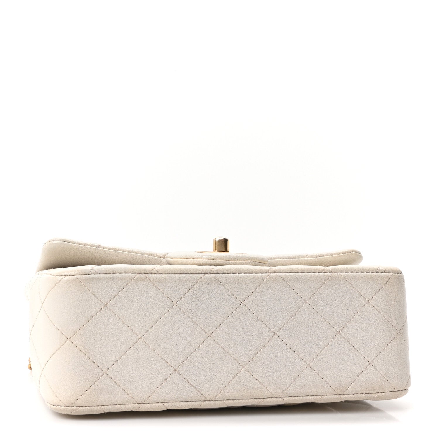 Chanel Iridescent Lambskin Quilted Mini Top Handle Rectangular Flap White 4 of 10