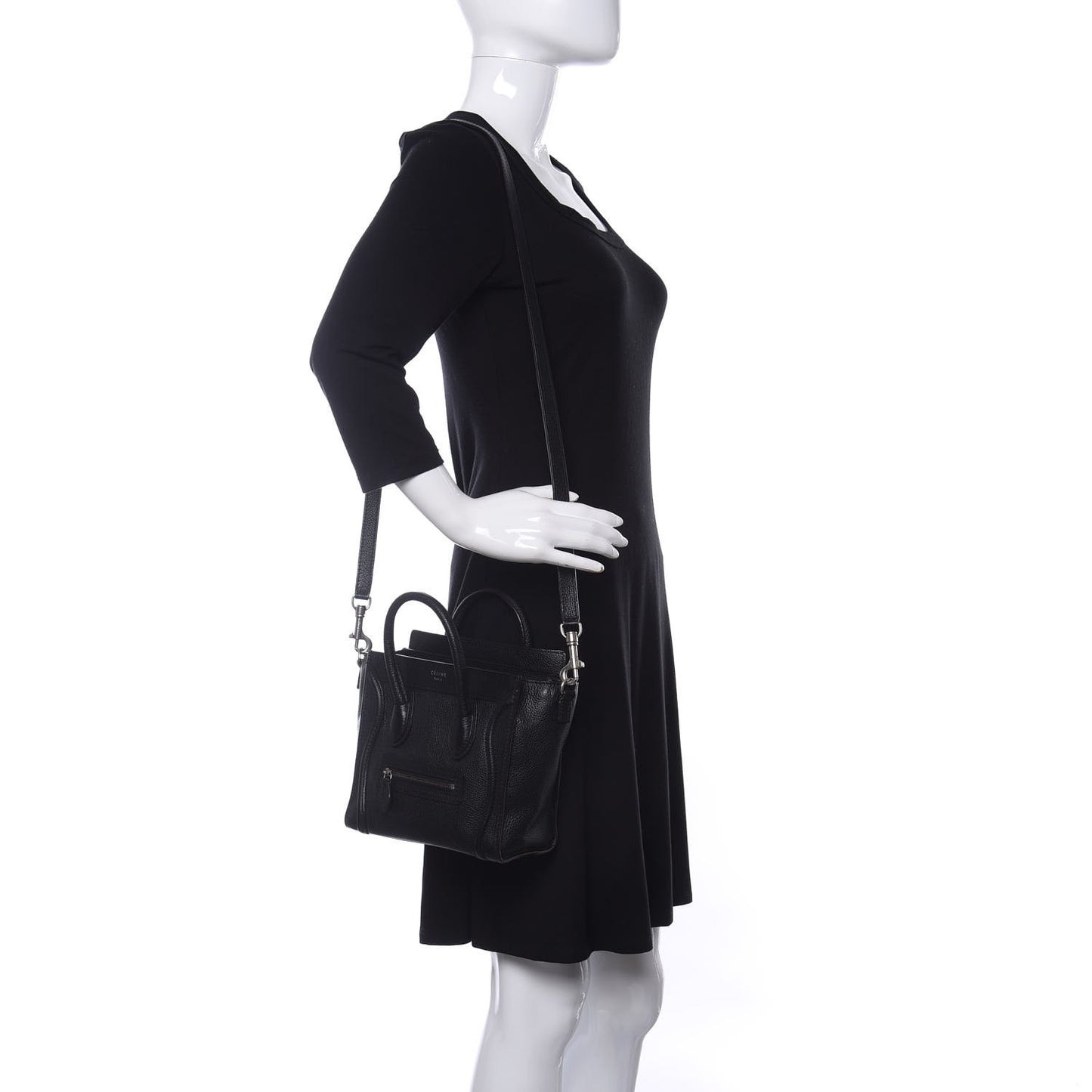 Drummed Calfskin Nano Luggage Black