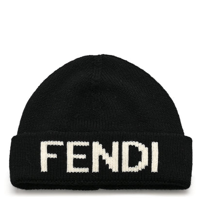 Fendi Wool Logo Beanie Black 1 of 5