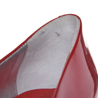 Chanel Patent Open Toe CC Pumps 39.5 Red 8 of 9