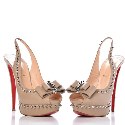 Christian Louboutin Calfskin Lady Clou Spikes VIP 150 Pumps 41.5 Beige 5 of 12