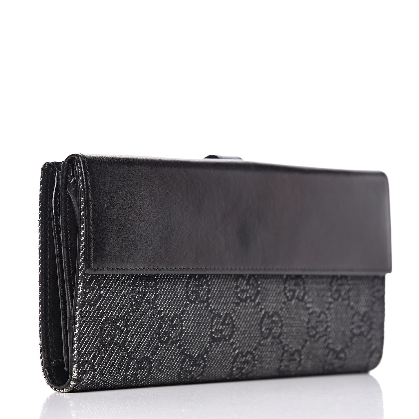 Denim Calfskin Monogram Blake Continental Wallet Black