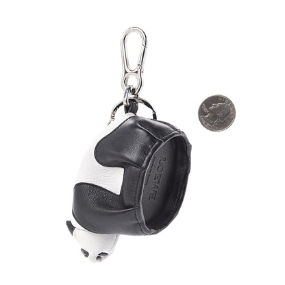 Loewe Calfskin Panda Coin Pouch Bag Charm Key Holder Black White 2 of 5