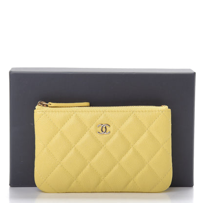 Chanel Caviar Quilted Small Cosmetic Case Yellow 8 of 8