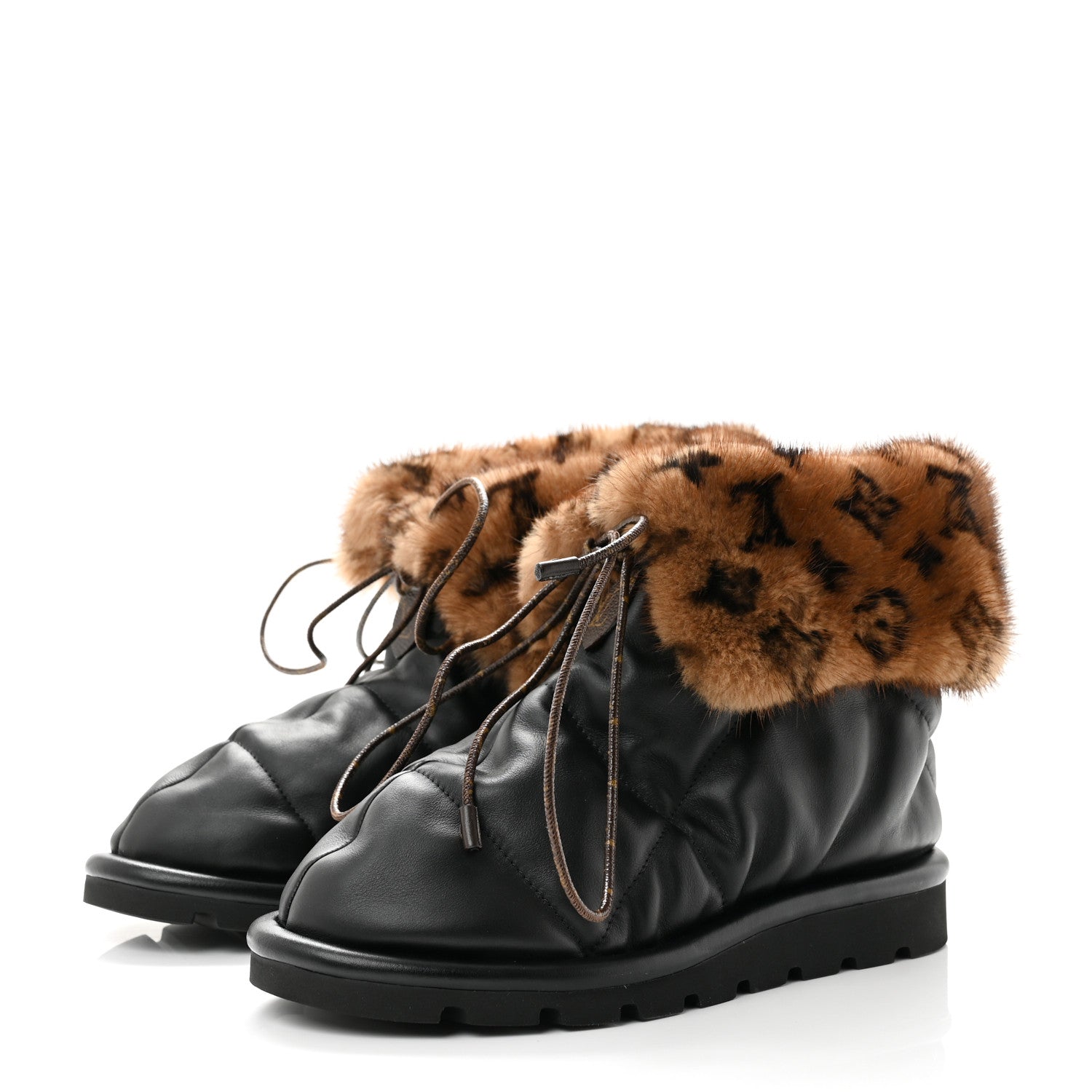 Louis Vuitton Nylon Mink Monogram Pillow Comfort Ankle Boot 39 Black 4 of 9