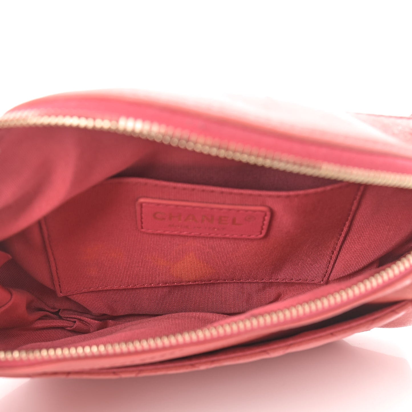 Crumpled Glazed Lambskin Quilted Waist Bag Fanny Pack Pink