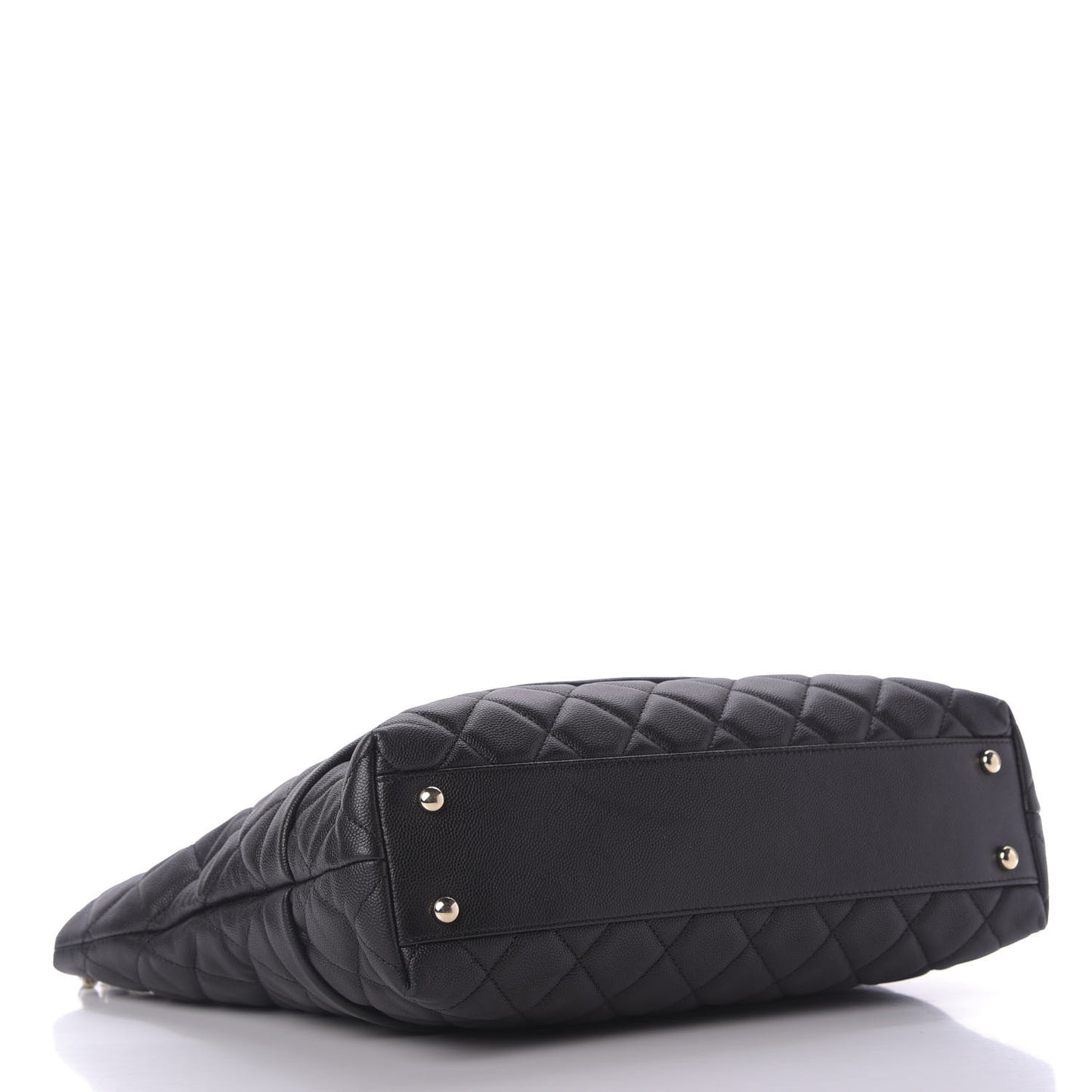 Caviar Quilted Rolled Up Tote Black