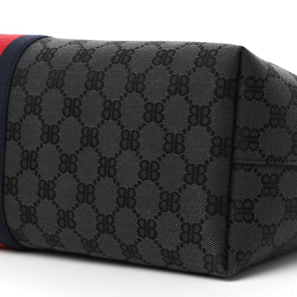Gucci X BALENCIAGA BB Monogram Web Medium Ophidia Shopping Tote Black 10 of 10