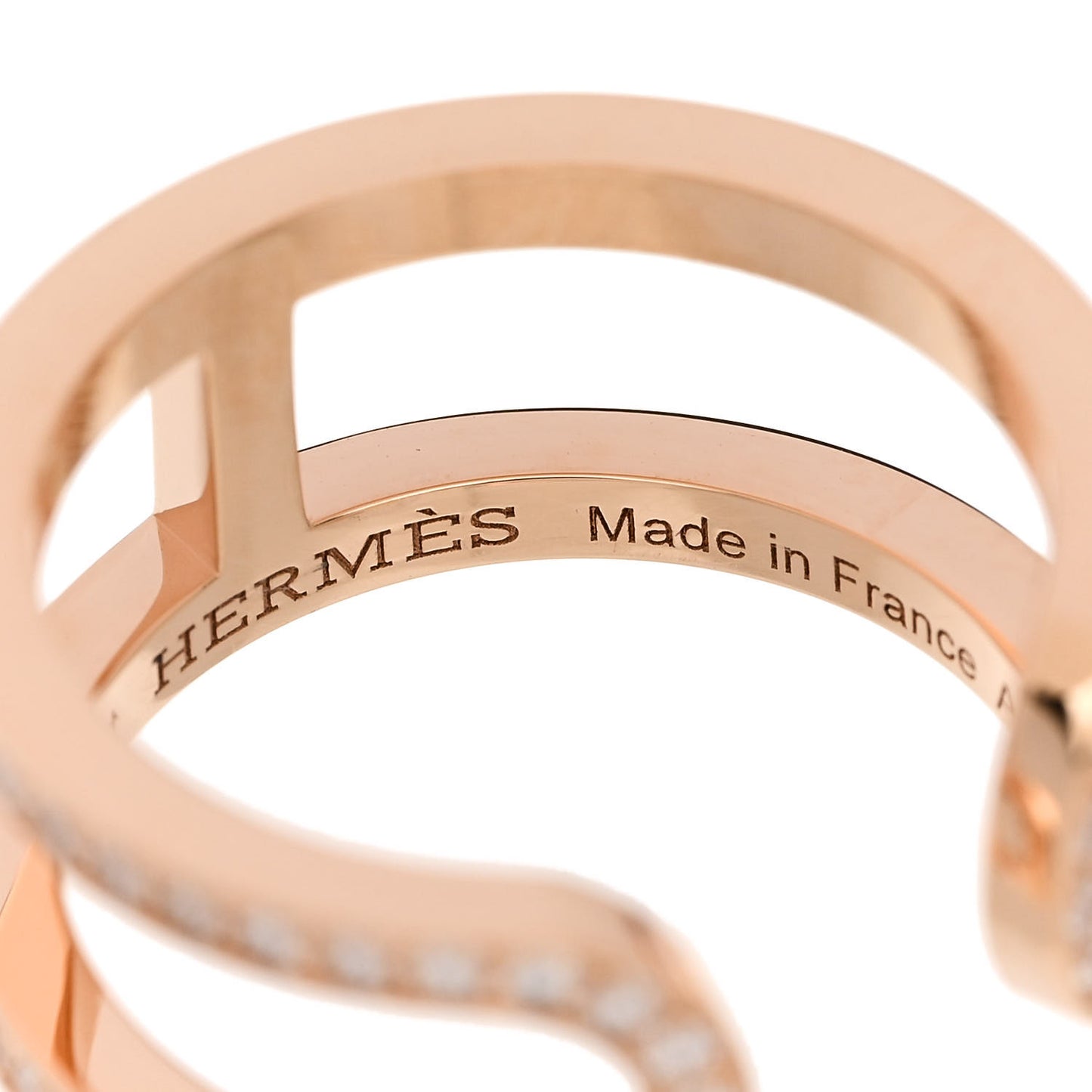 18K Rose Gold Diamond MM Ever Chaine D'Ancre Ring 51 5.75