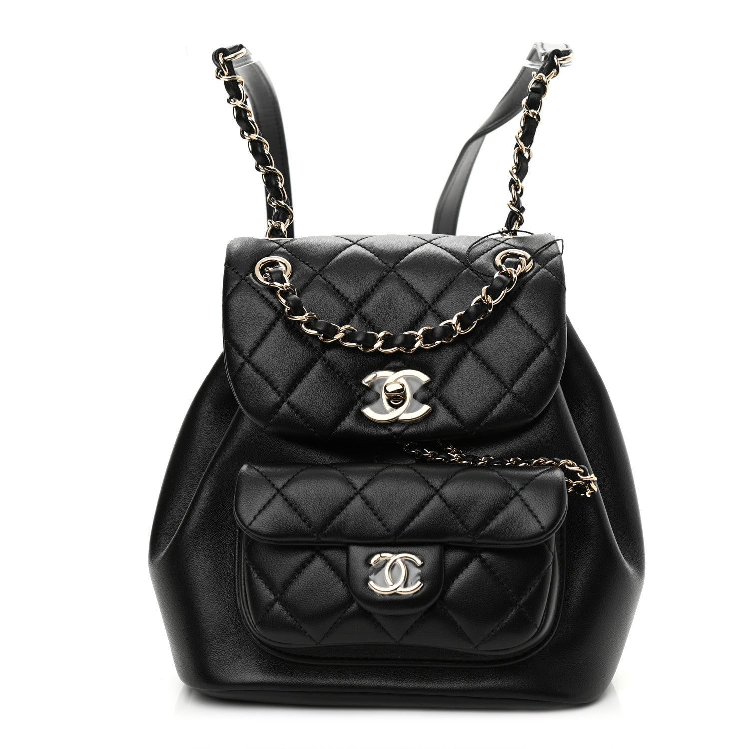 Chanel Lambskin Quilted Small Duma Drawstring Backpack Black 1 of 9