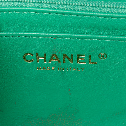 Chanel Lambskin Quilted Mini Rectangular Flap Dark Green 8 of 13