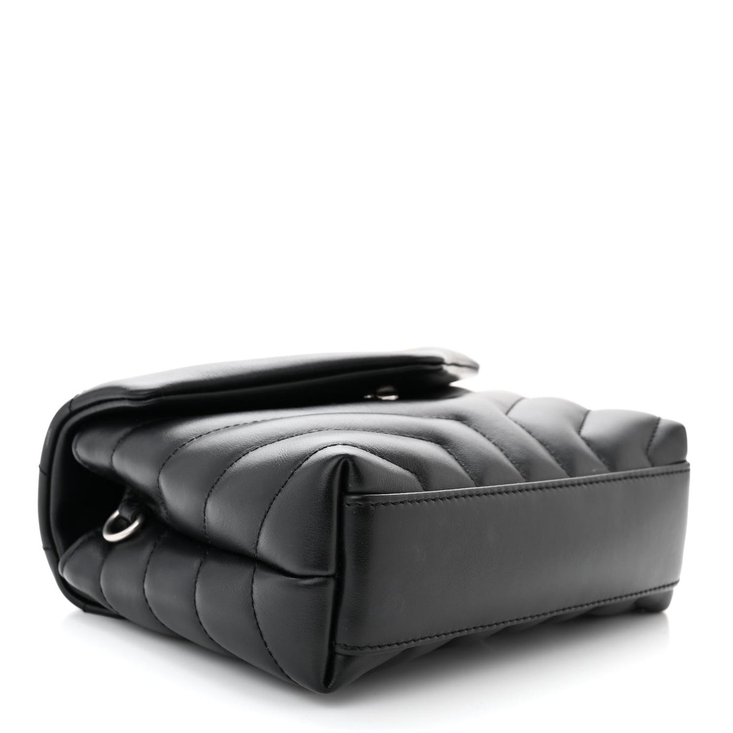 Calfskin Y Quilted Monogram Toy Loulou Crossbody Bag Black