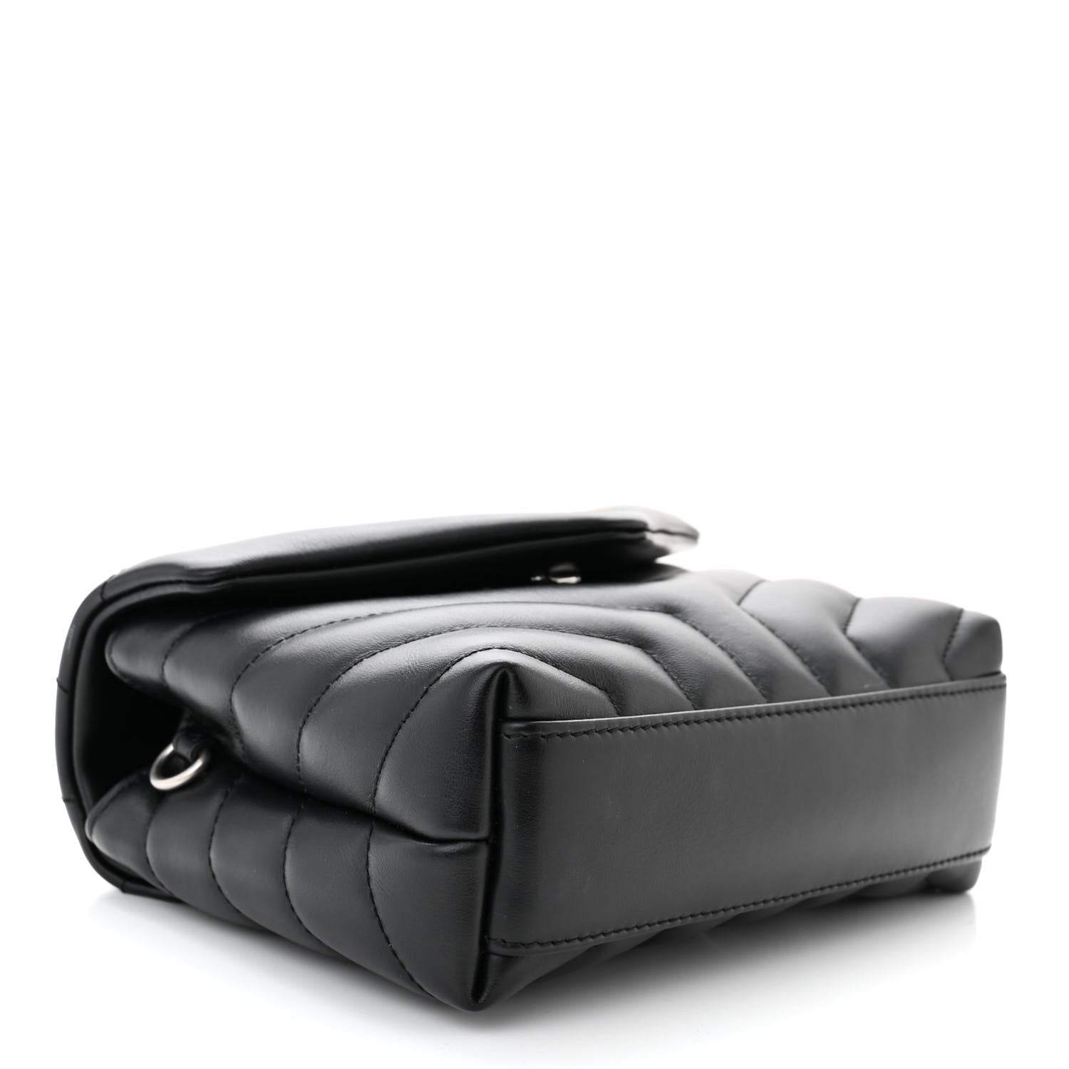 Saint Laurent Calfskin Y Quilted Monogram Toy Loulou Crossbody Bag Black 4 of 14